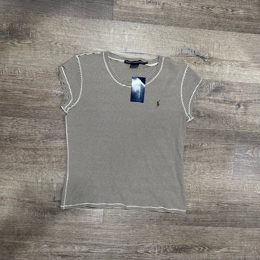 Ralph Lauren Sport Size L Thin Striped Shirt short sleeve top​​​